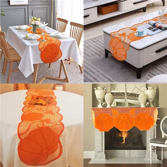 Fall Table Runner Thanksgiving Decorations 13x72 Inch Maple Leaves Table Runner - Picture 2 of 6